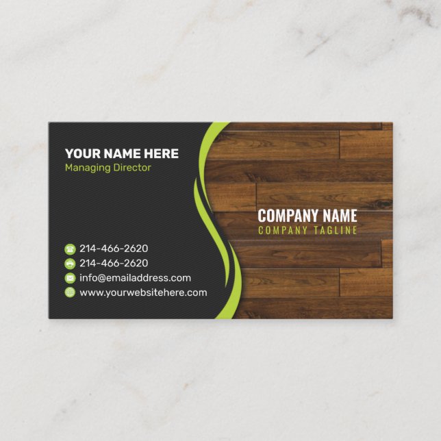 Wood style business card (Front)