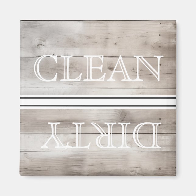 Wood Style Dishwasher Magnet Clean & Dirty (Front)