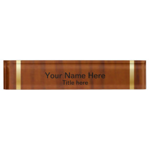 Wood Style Gold Bar Name Plate