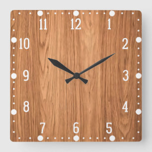 Wood Texture Background Design-35455 Square Wall Clock