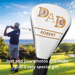 Wood Texture DAD Two Photos Name  Golf Head Cover<br><div class="desc">Can't miss that this one is for DAD in wood texture -- a customized version with his Name for golfers and space for two photos. A wonderful gift idea for (husband / significant other). Could also be a perfect holiday or retirement gift idea. if you need any design assistance or...</div>