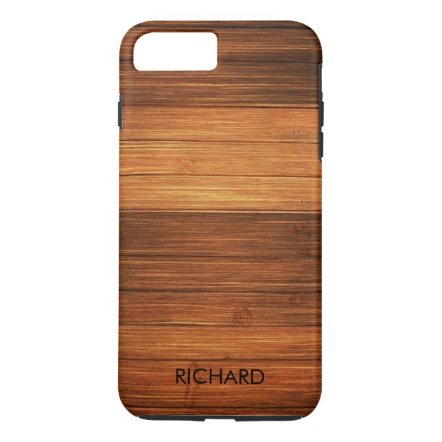 Wood Texture Monogram Case-Mate iPhone Case (Back)