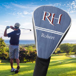 Wood Texture Personalized Monogram Name  Golf Head Cover<br><div class="desc">This sophisticated design feature unique two-colour lettering for the Monogram. That is a part of what makes this almost one-of-a kind -- for yourself or as a special gift. Simulated wood grain with red and white lettering -- a custom monogram and First name -- makes this special and unique. Perfect...</div>