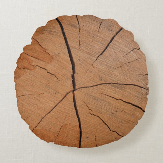 wood texture round pillow (Front)