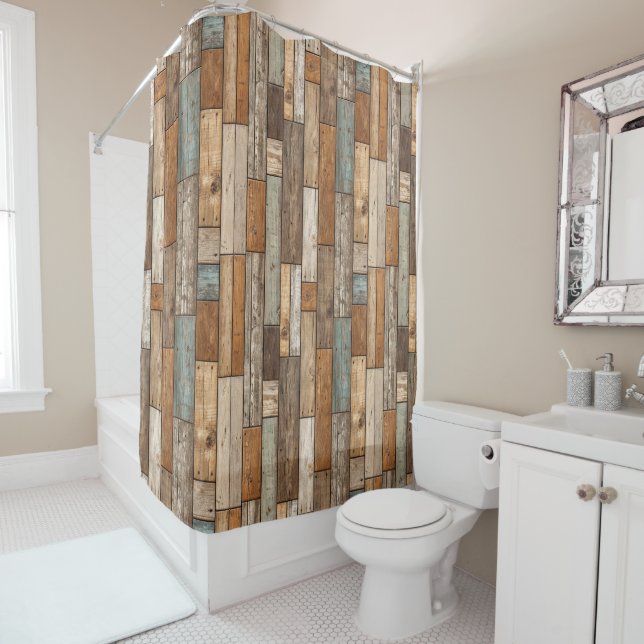 Wood Texture Shower Curtain (In Situ)
