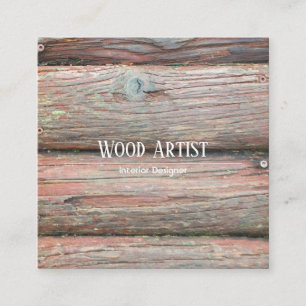 Wood Texture Style Design Square Business Card