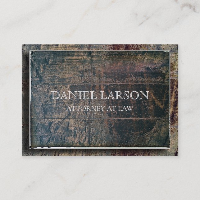 Wood Textured Raised Professional Business Card (Front)
