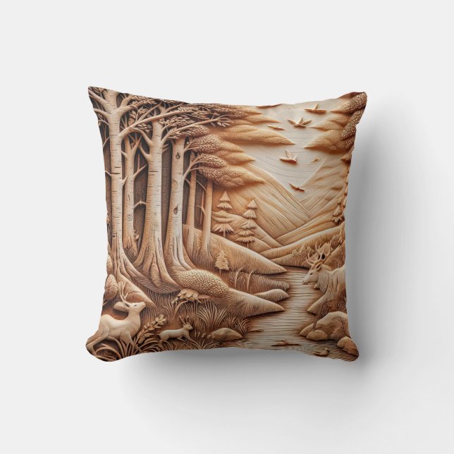 Wood Throw Pillow (Front)