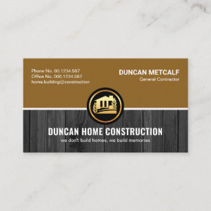 Wood Timber Brown Layers Construction Handyman Business Card