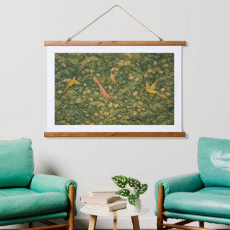 Wood Topped Verdure Linen Wall Tapestry