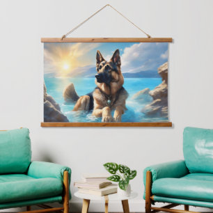 Wood Topped Wall Tapestry