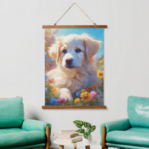 Wood Topped Wall Tapestry
