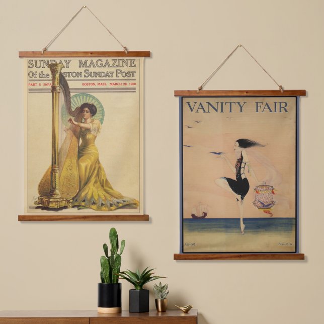 Wood Topped Wall Tapestry (Asymmetrical)