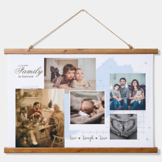 Wood Topped Wall Tapestry Family Forever