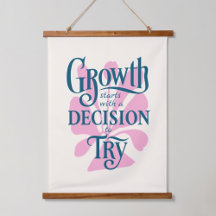 Wood Topped Wall Tapestry – Growth Starts