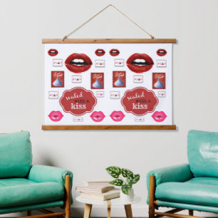 Wood Topped Wall Tapestry Lipstick Makeup 