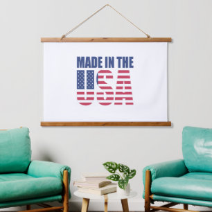 Wood Topped Wall Tapestry Made in the USA