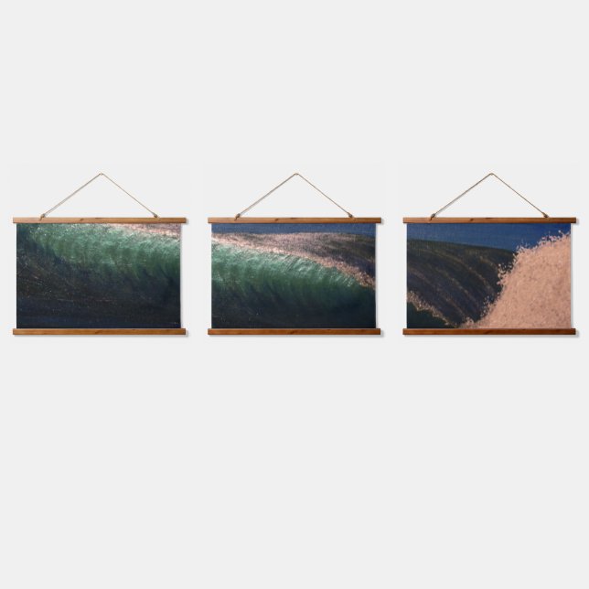 Wood Topped Wall Tapestry,  sundown swell  Hanging Tapestry (Triple)