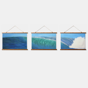 Wood Topped Wall Tapestry , surfing the long ride