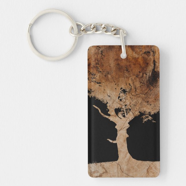 Wood tree keychain (Front)