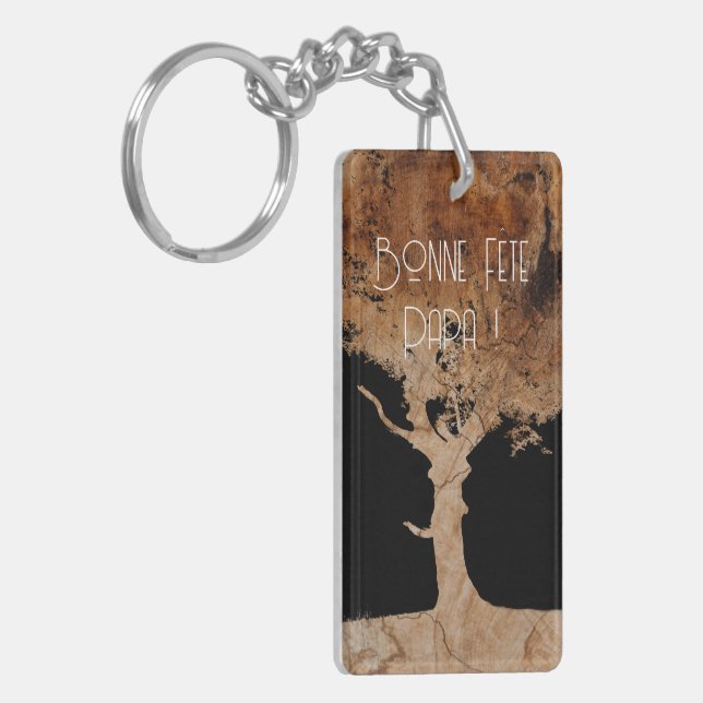 Wood tree keychain (Front Left)