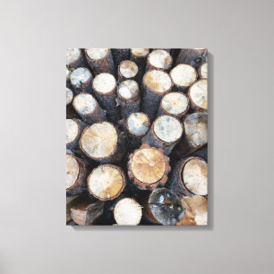 wood tree logs original nature photograph canvas print