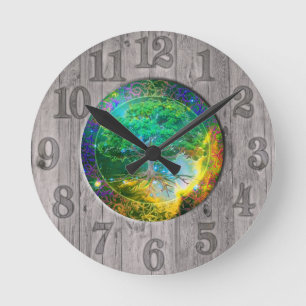 Wood Tree of Life Clock