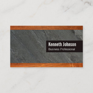 Wood Trim Slate Background Business Card