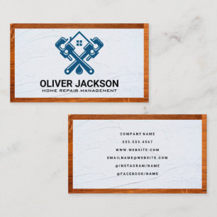 Wood Trim Spackle Home Repair Logo Business Card