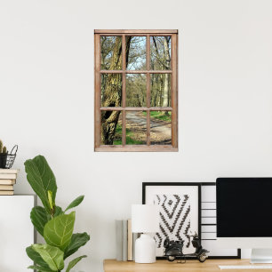 Wood View from a Window Poster