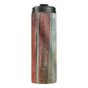 wood wall in vintage colorabstract,aged,background thermal tumbler
