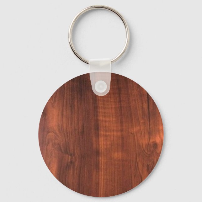 Wood Walnut Teakwood Wooden finish Keychain (Front)