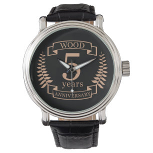 Wood wedding anniversary 5 years watch