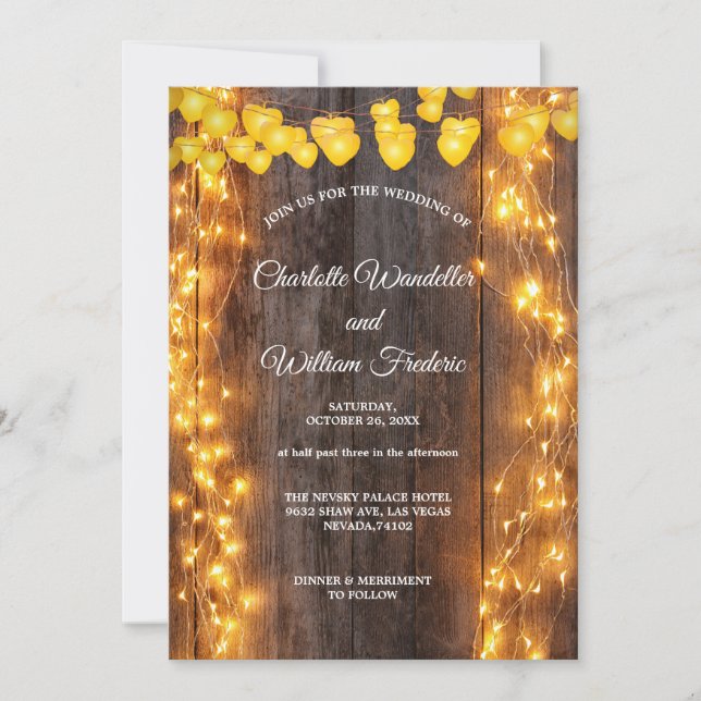 Wood Wedding Invitation (Front)