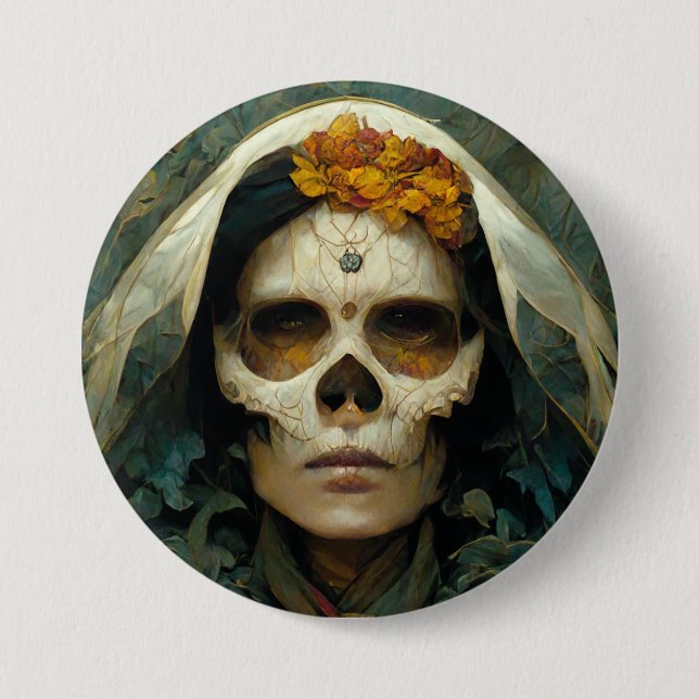 Wood Witch 2 Fantasy 3 Inch Round Button (Front)