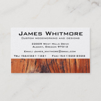 Wood working Cabinet Construction Business Card