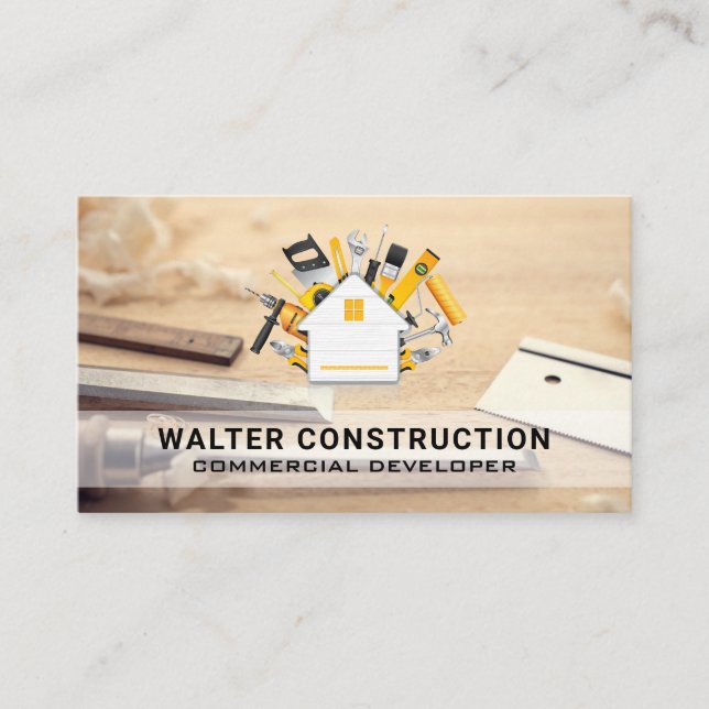 Wood Working Tools Work Station Business Card (Front)