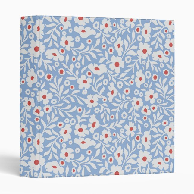 Woodblock Floral Pattern Binder (Front/Spine)