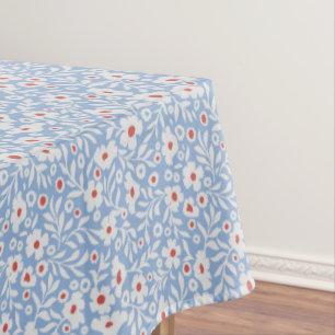 Woodblock Floral Pattern Tablecloth
