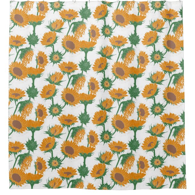Woodblock Print Sunflower orange (Front)