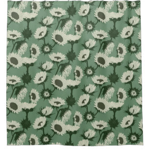 Woodblock Print Sunflower white