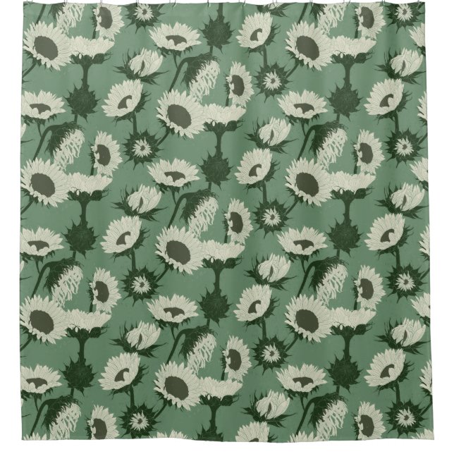 Woodblock Print Sunflower white (Front)