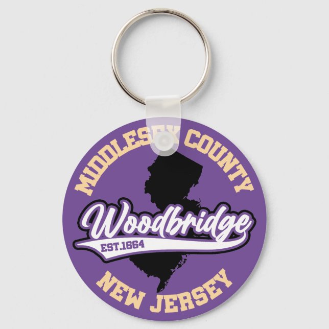 Woodbridge,New Jersey Keychain (Front)