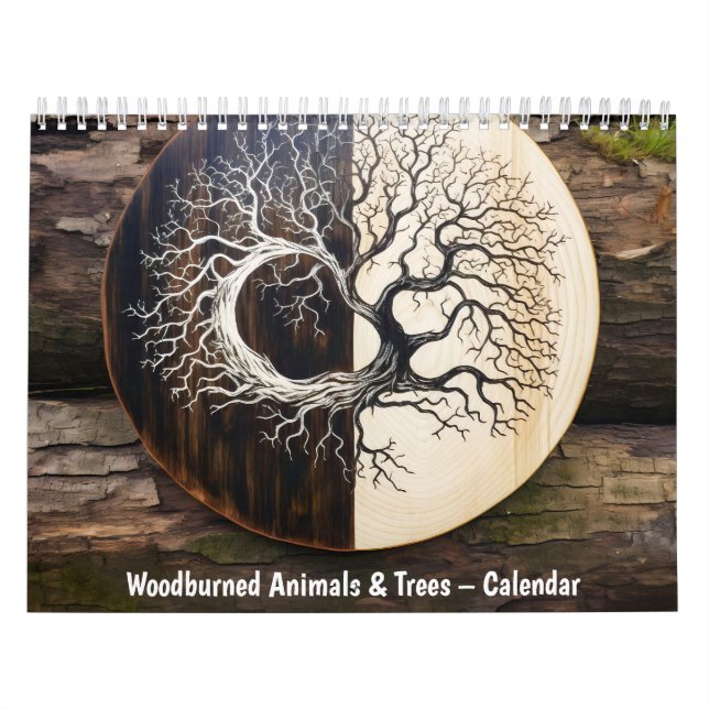 Woodburned Animals & Trees – 2026 Calendar (Cover)