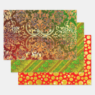 Woodbury, Agra Batik, and Hot Dots Wrapping Paper Sheet