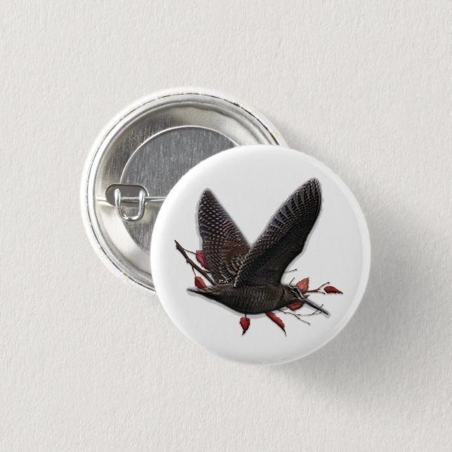 Woodcock  1 inch round button (Front & Back)