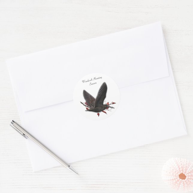 Woodcock  classic round sticker (Envelope)