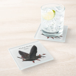 Woodcock glass coaster