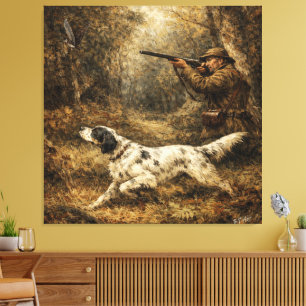 Woodcock hunting canvas print