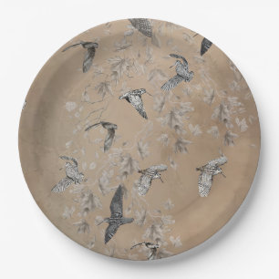 Woodcock hunting paper plate